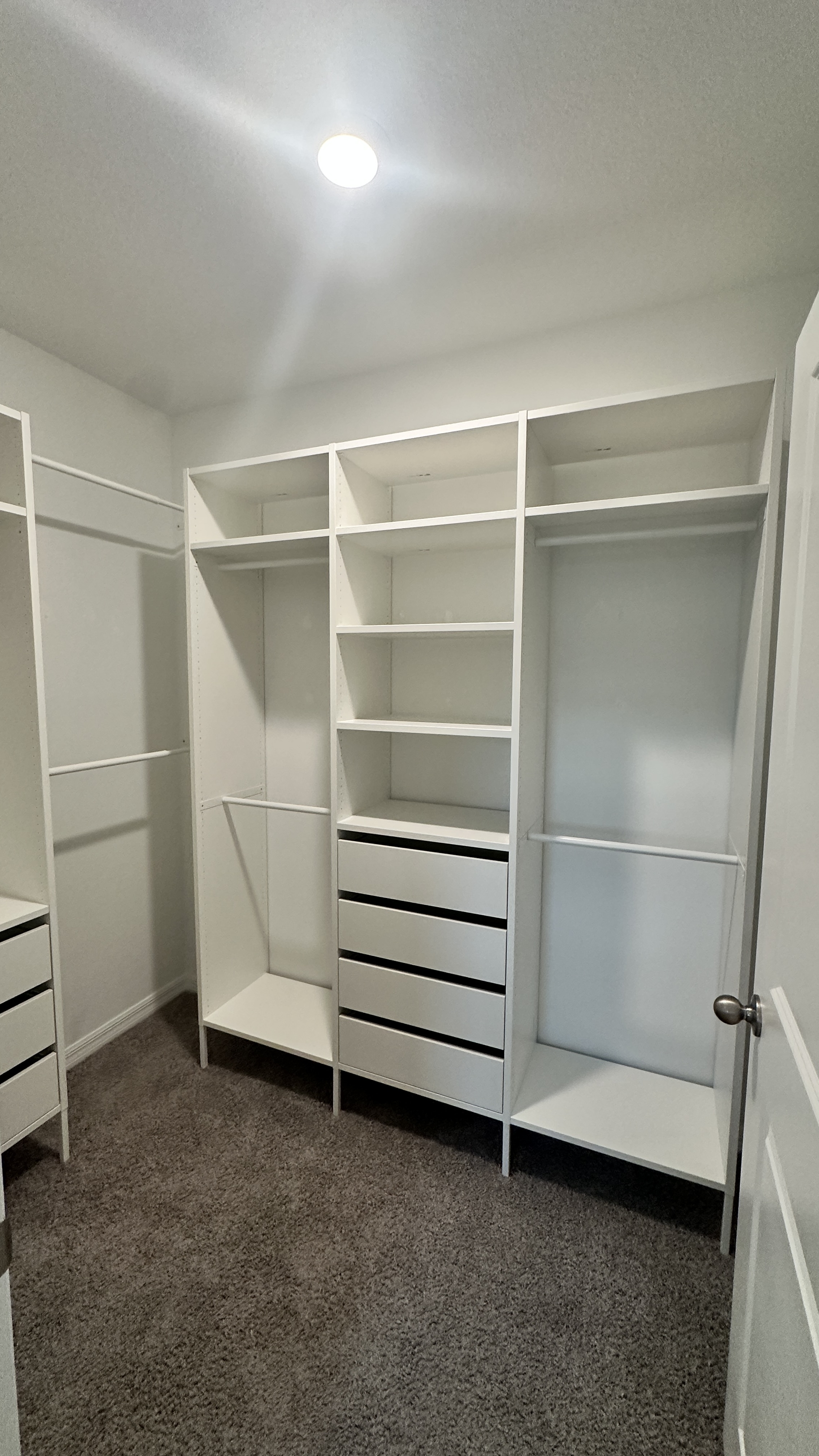 Closet system installation